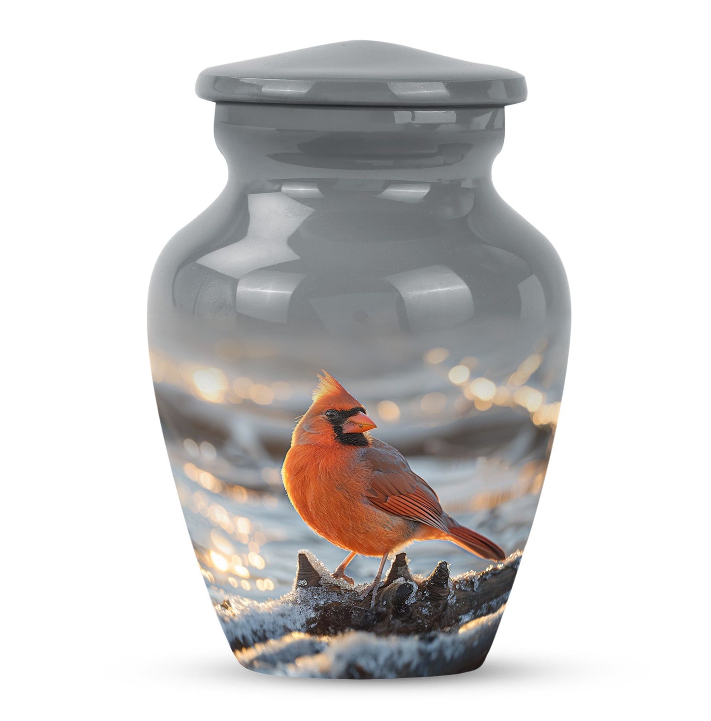 10-inch Cardinal bird urn