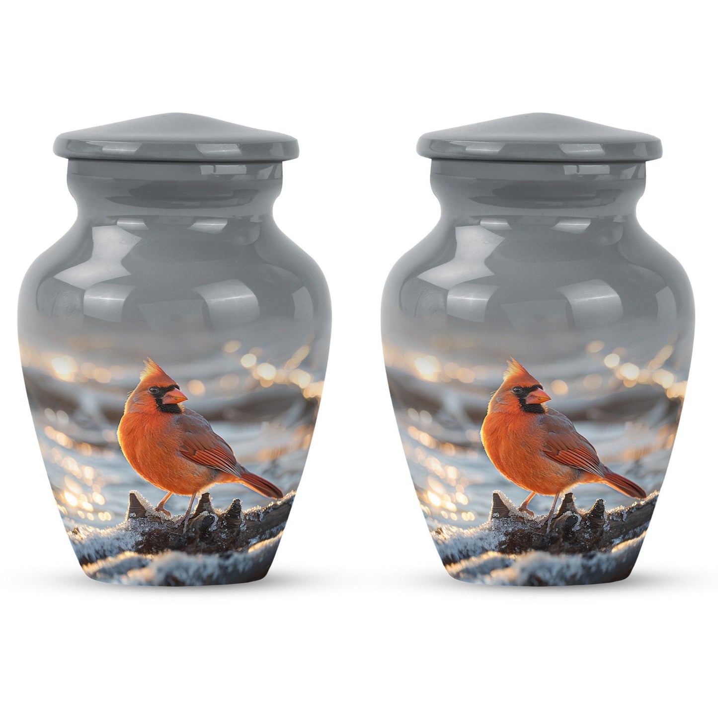 10-inch Cardinal bird urn