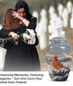 10-inch Cardinal bird urn