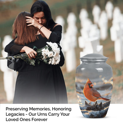 10-inch Cardinal bird urn
