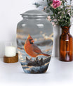 10-inch Cardinal bird urn