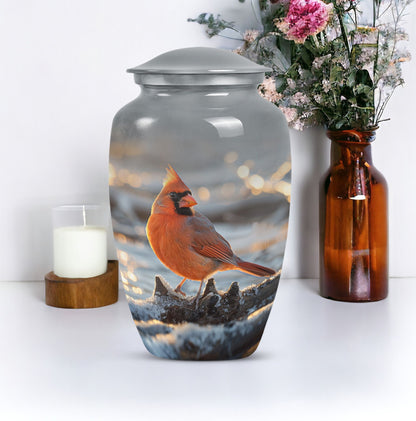 10-inch Cardinal bird urn