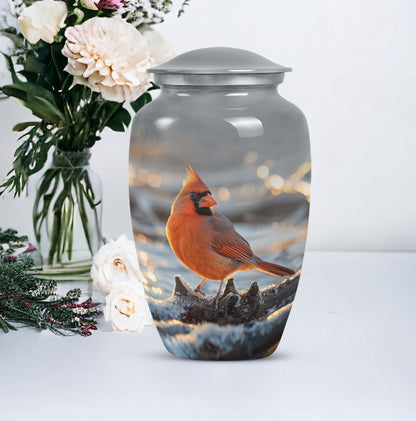 10-inch Cardinal bird urn