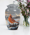 10-inch Cardinal bird urn