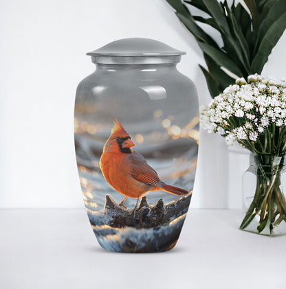 10-inch Cardinal bird urn