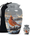 10-inch Cardinal bird urn