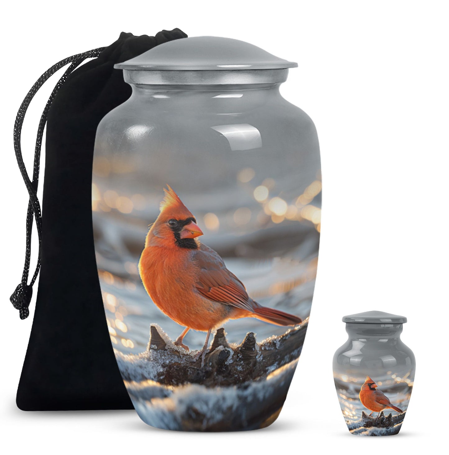 10-inch Cardinal bird urn