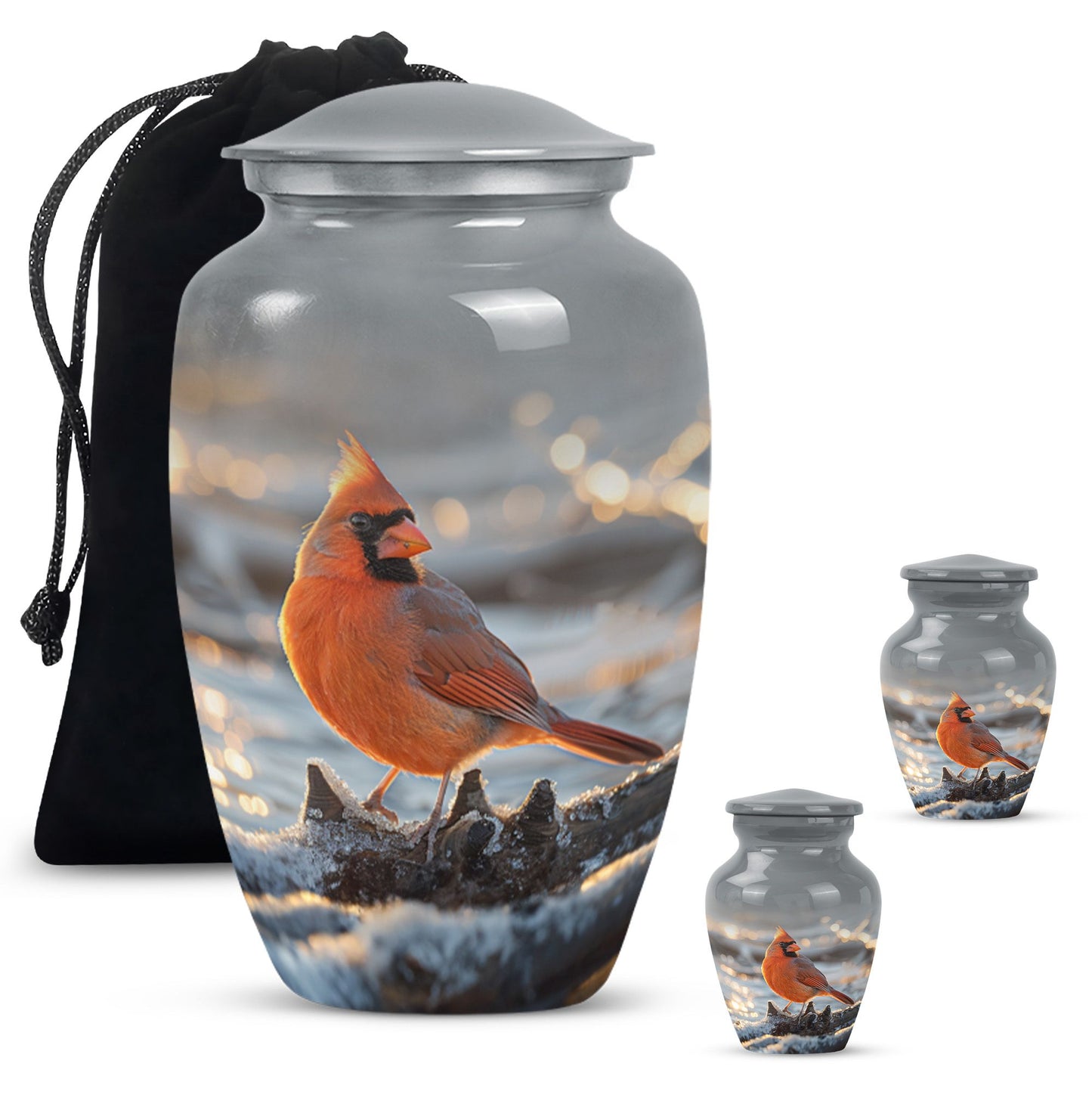 10-inch Cardinal bird urn