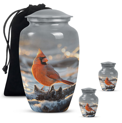 10-inch Cardinal bird urn