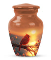 Classic 10 inch Cardinal Bird Urn in aluminium 
