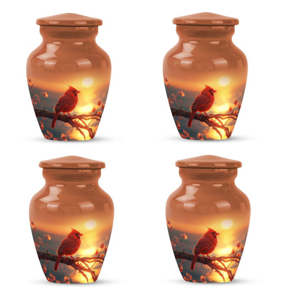 Classic 10 inch Cardinal Bird Urn in aluminium 