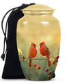10-inch Cardinal Bird Urn, large urn for human ashes