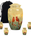 10-inch Cardinal Bird Urn, large urn for human ashes