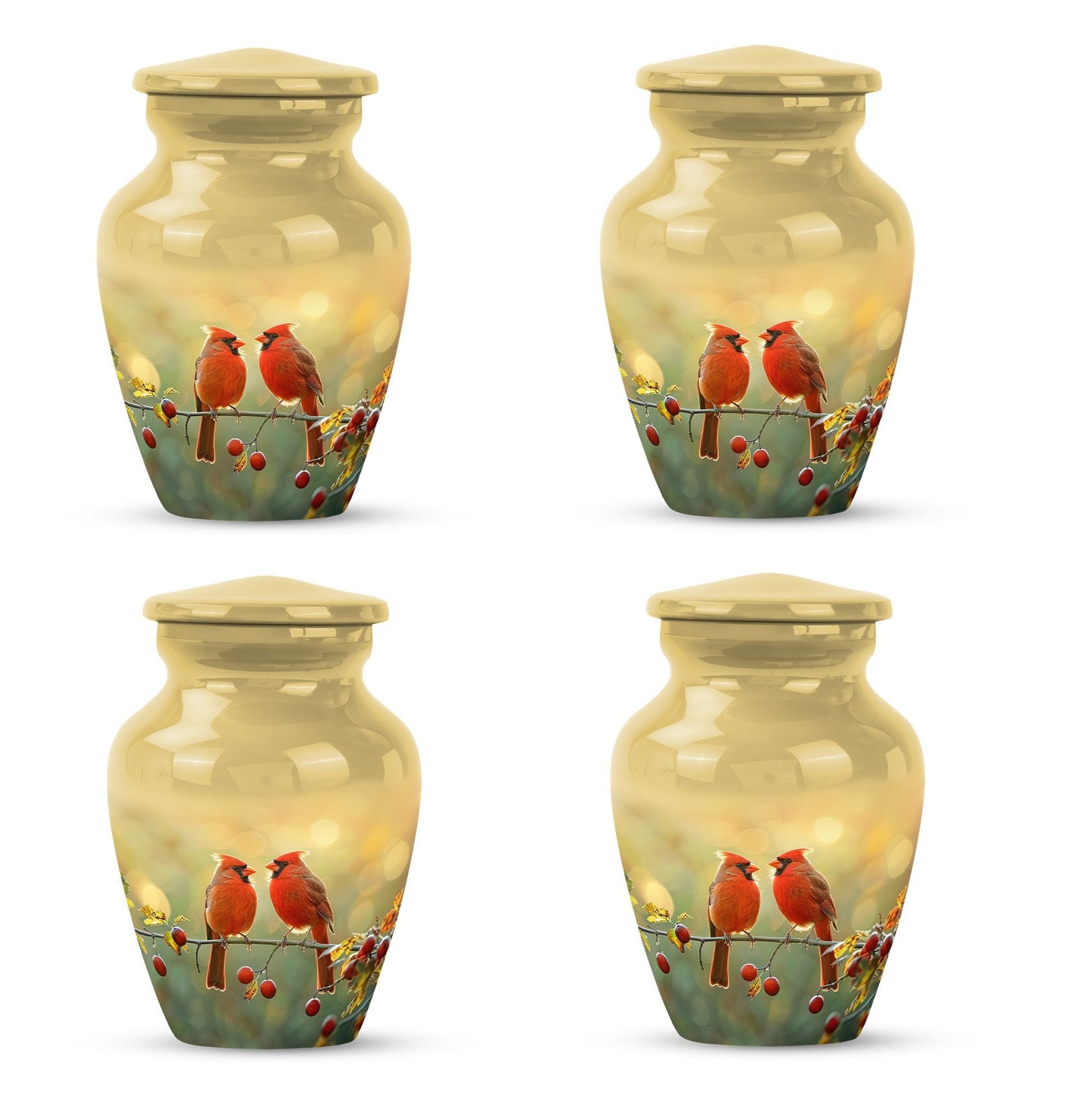 10-inch Cardinal Bird Urn, large urn for human ashes
