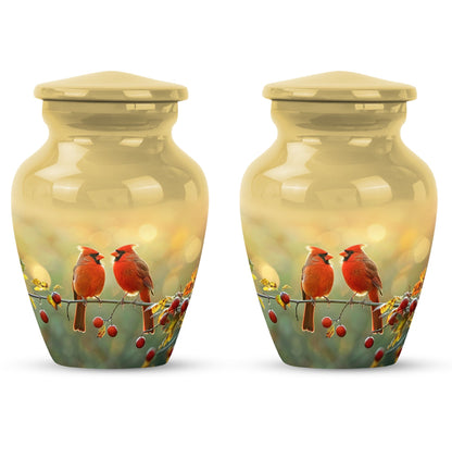 10-inch Cardinal Bird Urn, large urn for human ashes