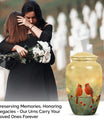 10-inch Cardinal Bird Urn, large urn for human ashes