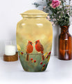 10-inch Cardinal Bird Urn, large urn for human ashes