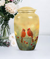 10-inch Cardinal Bird Urn, large urn for human ashes