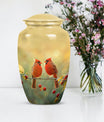 10-inch Cardinal Bird Urn, large urn for human ashes
