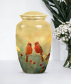 10-inch Cardinal Bird Urn, large urn for human ashes