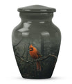 10-inch cardinal bird urn, aluminum material, with