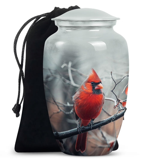 Cardinal Bird Urn for human ashes