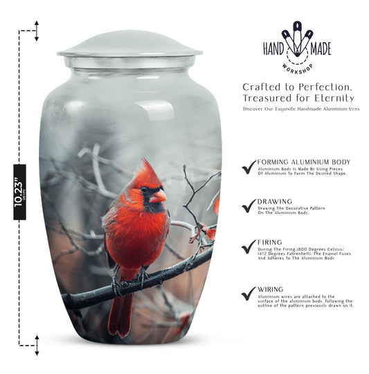 Cardinal Bird Urn for human ashes