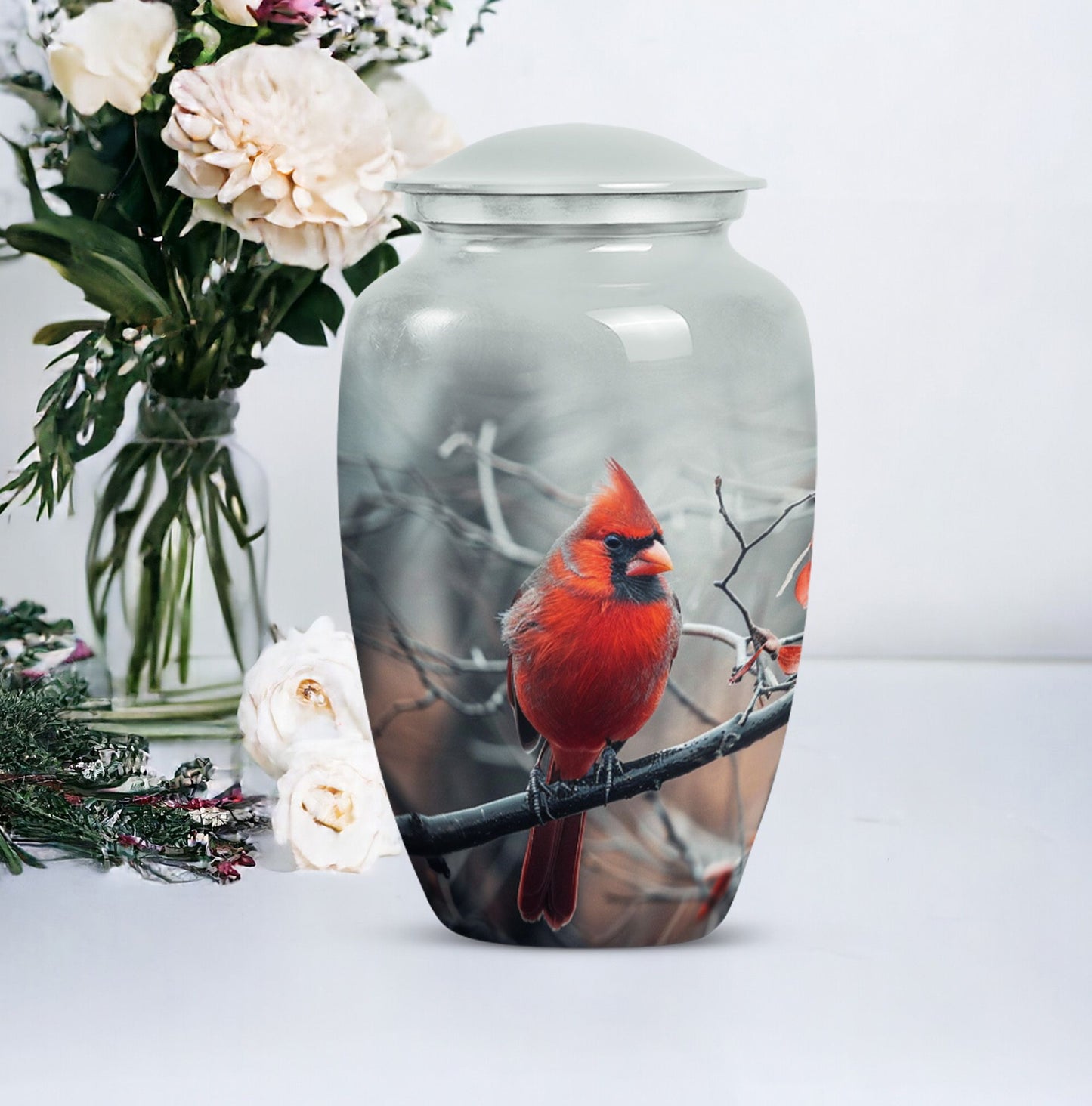 Cardinal Bird Urn for human ashes