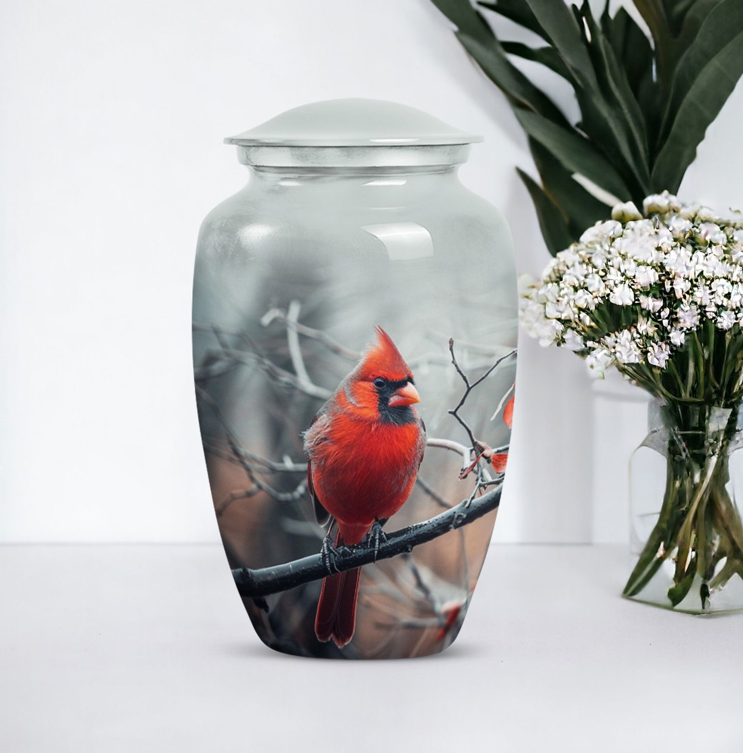 Cardinal Bird Urn for human ashes