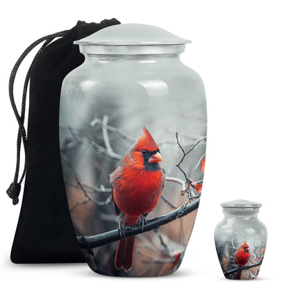 Cardinal Bird Urn for human ashes