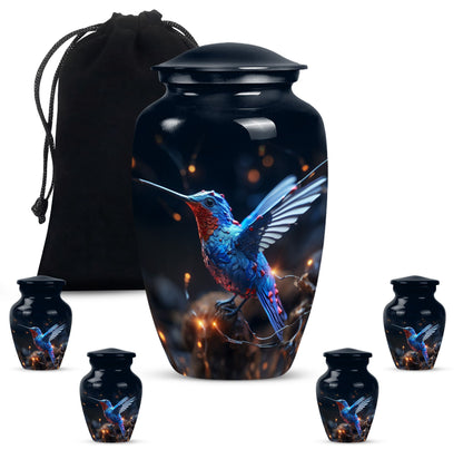 humming birds urn