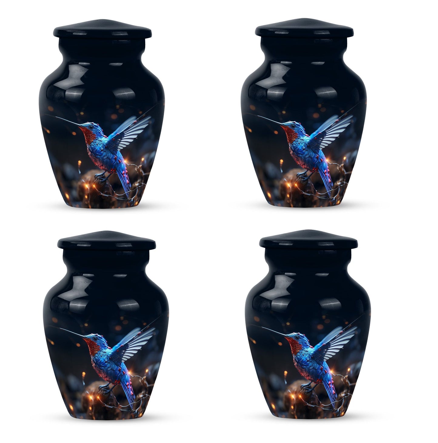 humming birds urn