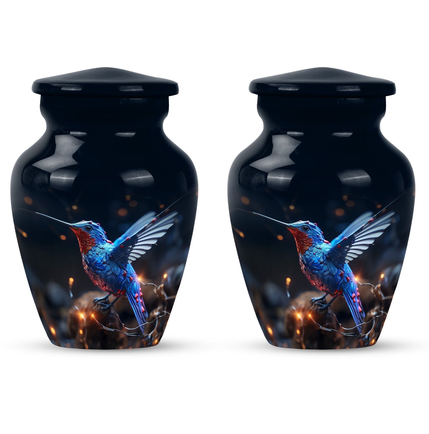 humming birds urn