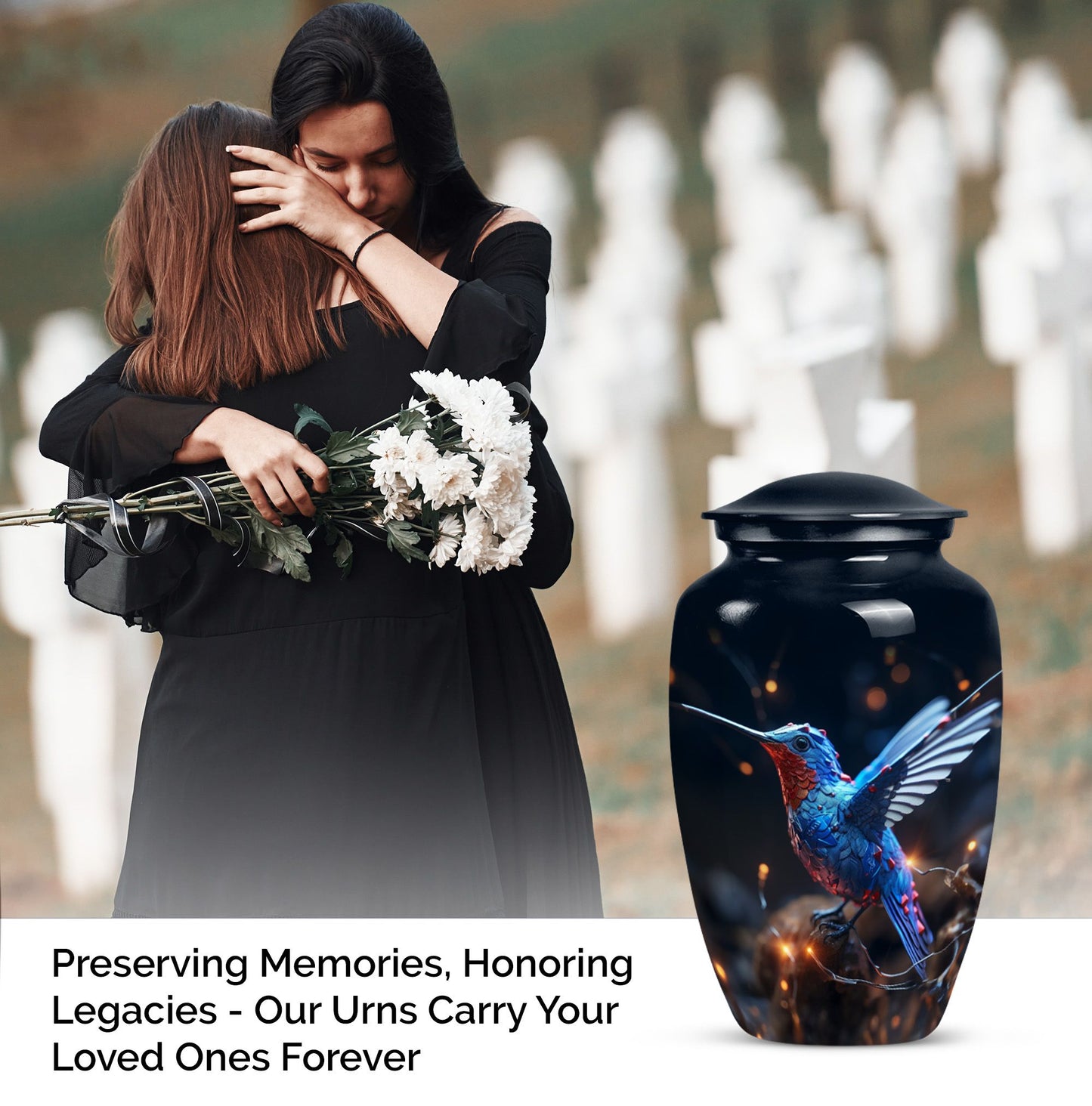 humming birds urn