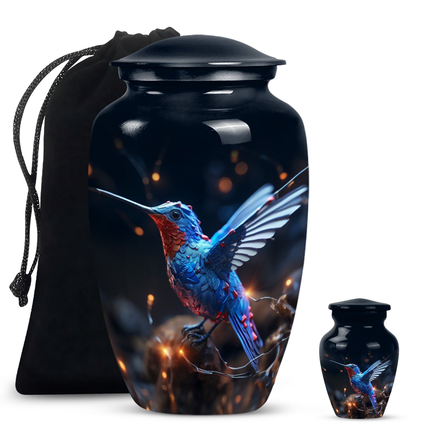 humming birds urn