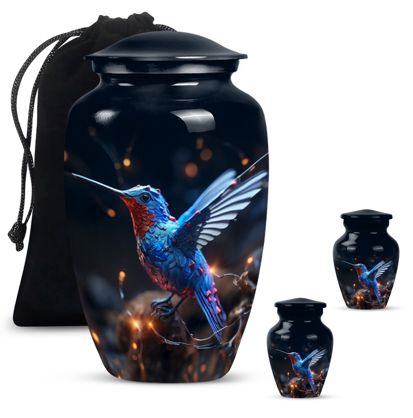 humming birds urn