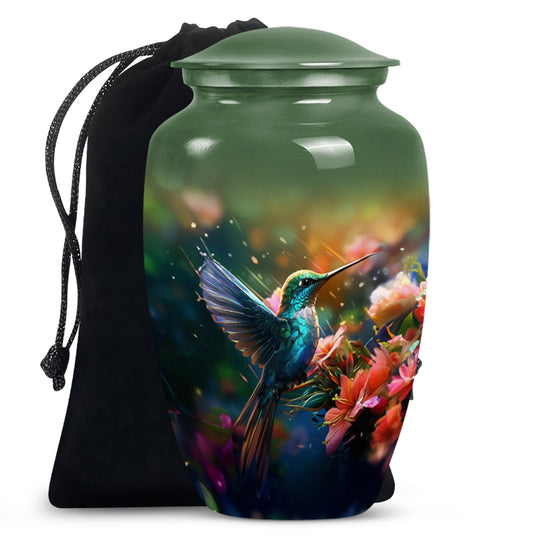 Classic 10 inch humming birds urn, memorial urn 