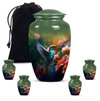 Classic 10 inch humming birds urn, memorial urn 