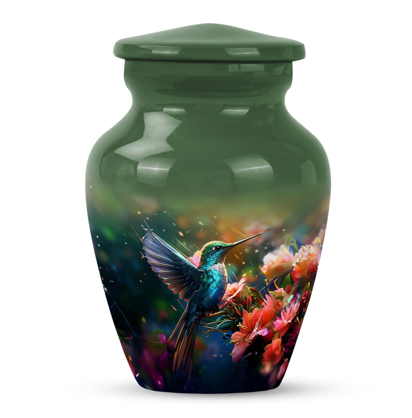Classic 10 inch humming birds urn, memorial urn 