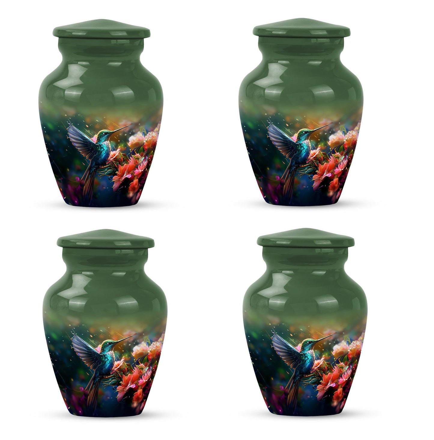 Classic 10 inch humming birds urn, memorial urn 