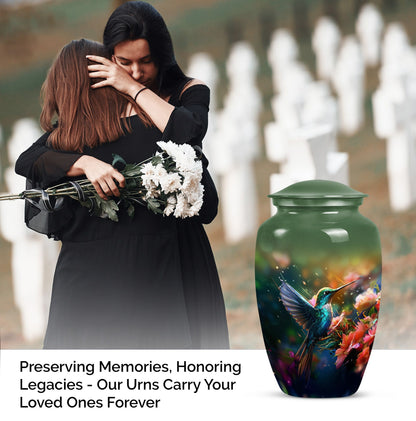 Classic 10 inch humming birds urn, memorial urn 