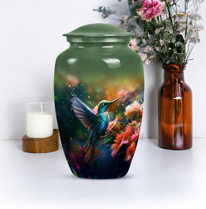 Classic 10 inch humming birds urn, memorial urn 