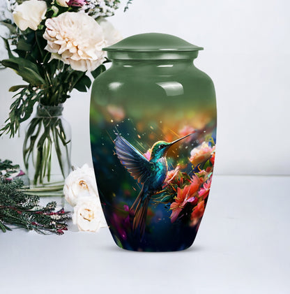 Classic 10 inch humming birds urn, memorial urn 
