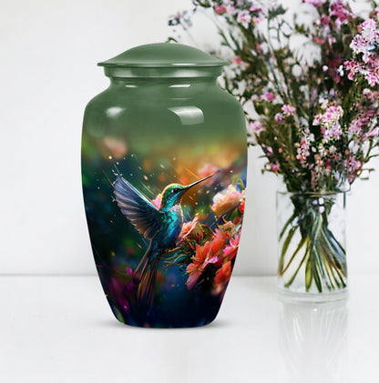 Classic 10 inch humming birds urn, memorial urn 