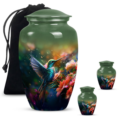 Classic 10 inch humming birds urn, memorial urn 