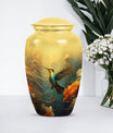 Cremation urn with humming birds