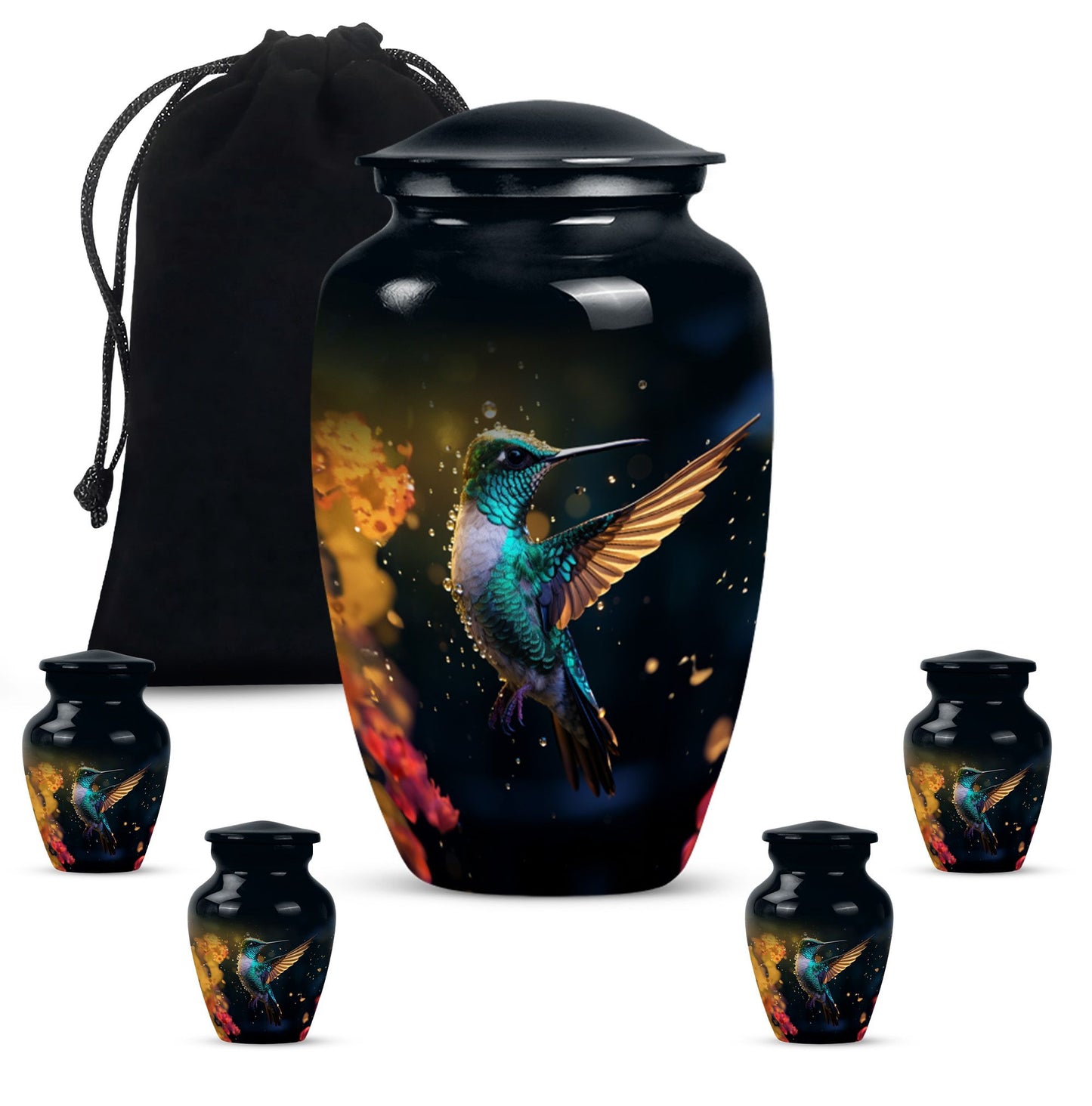 humming birds urn for human ashes