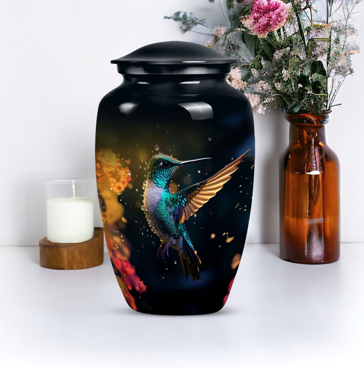humming birds urn for human ashes