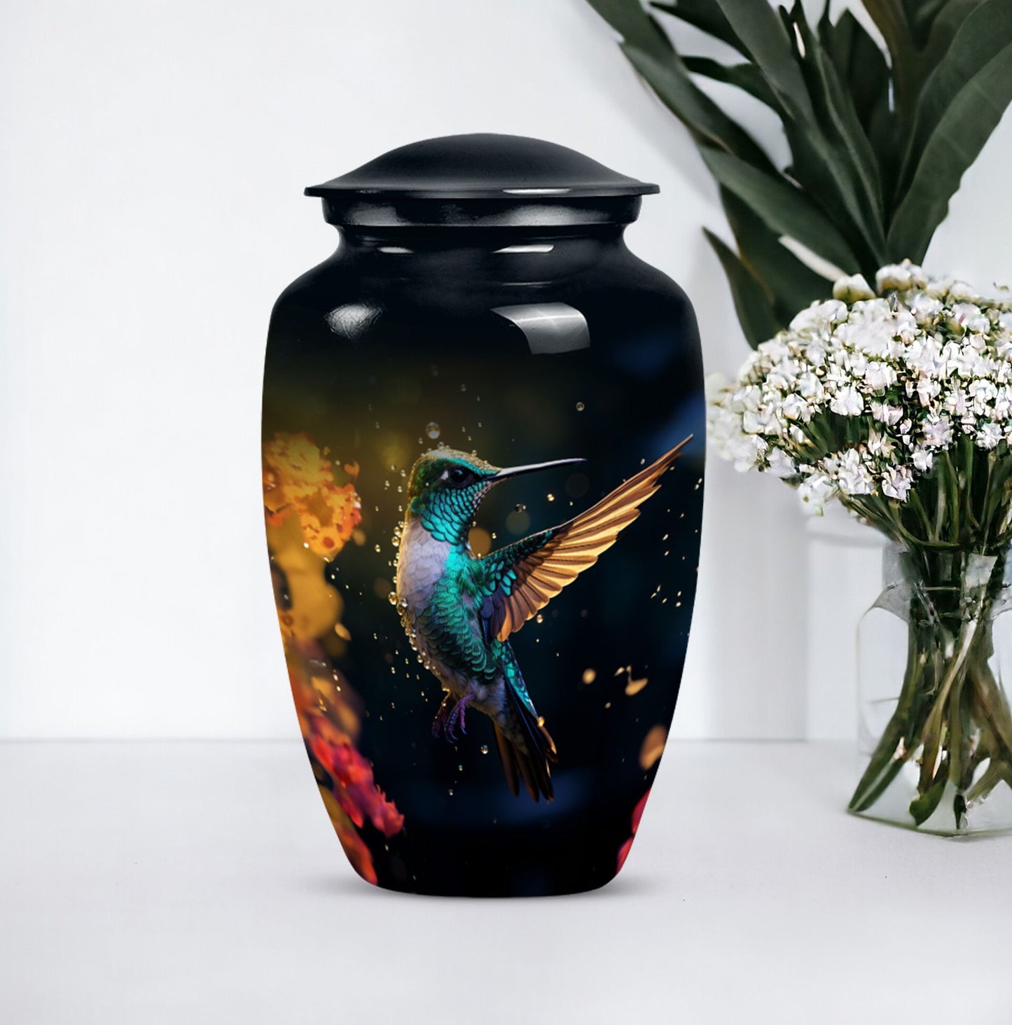 humming birds urn for human ashes