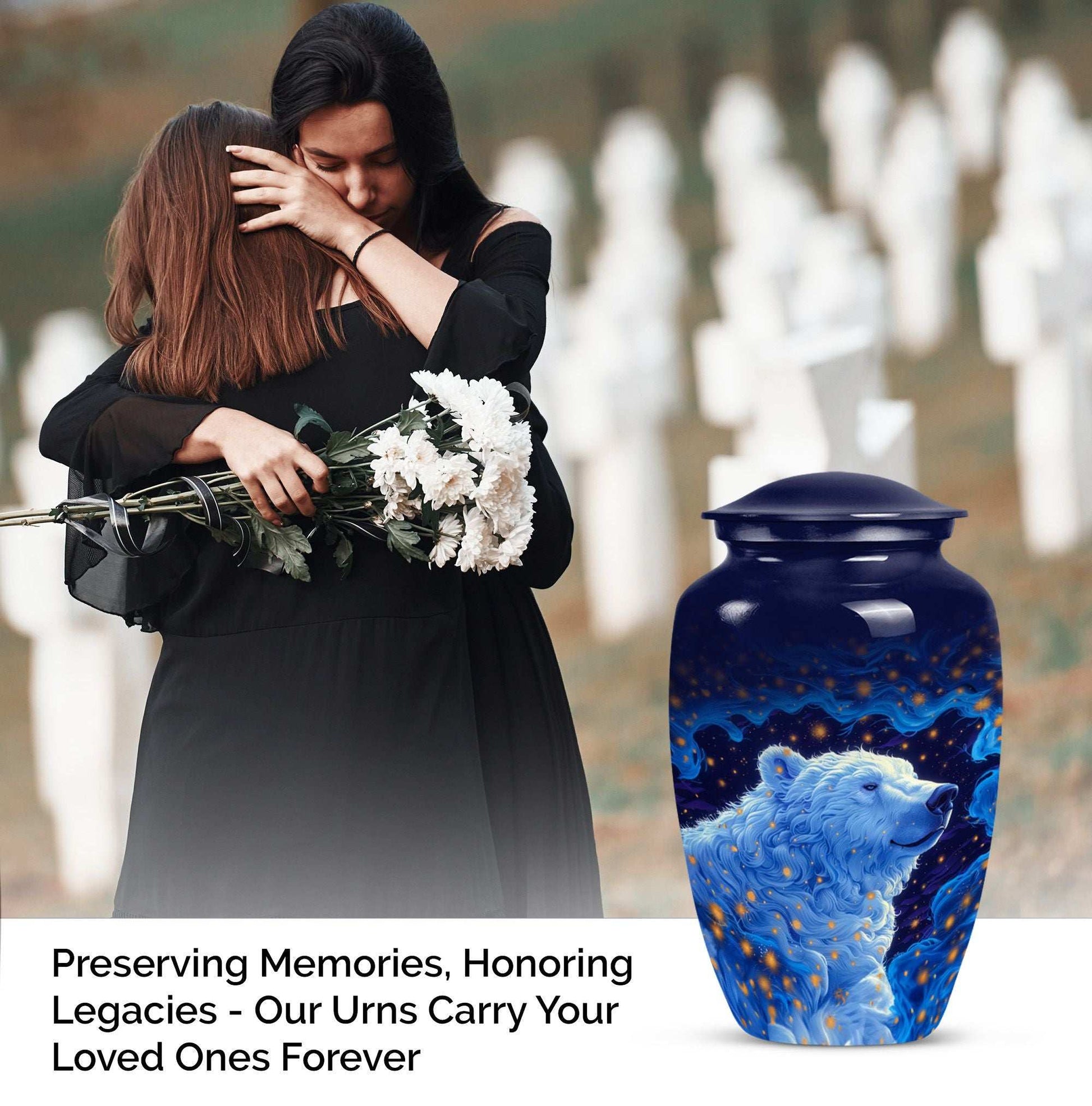 Classic 10-inch bear urn, memorial urn for mom